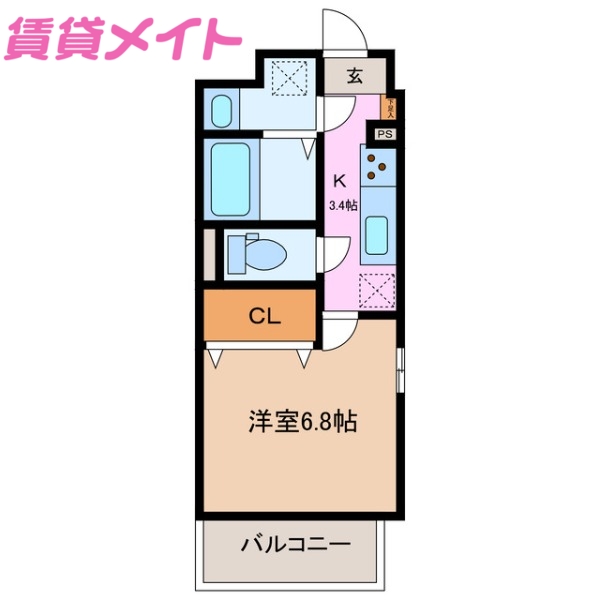 三重郡川越町大字豊田のマンションの間取り