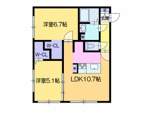 【札幌市白石区東札幌一条のマンションの間取り】