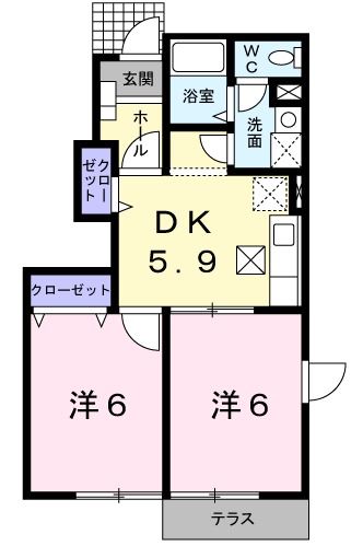 エヴァーグリーンＥの間取り