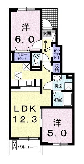 堺市中区陶器北のアパートの間取り