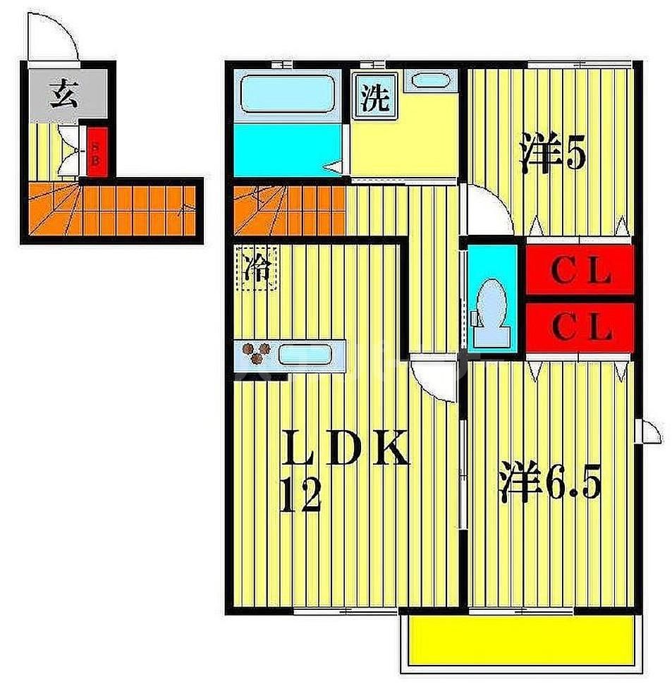 流山市東初石のアパートの間取り