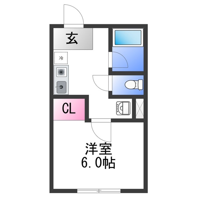 和歌山市三葛のアパートの間取り