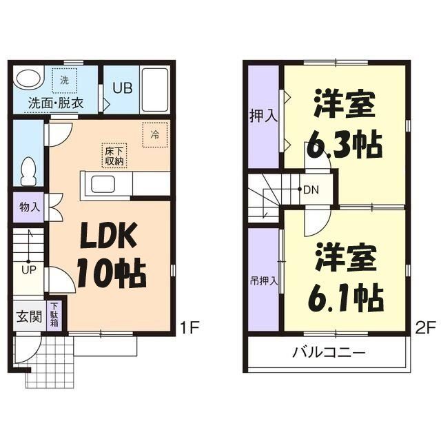 羽生市大字堤のアパートの間取り