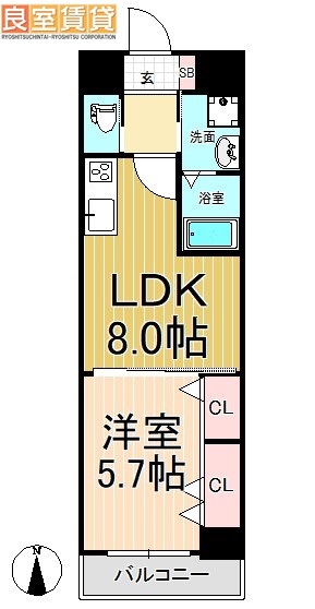 【名古屋市中区富士見町のマンションの間取り】