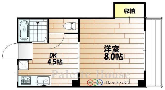 岡山市中区倉田のマンションの間取り