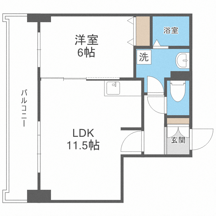 【札幌市北区北十一条西のマンションの間取り】