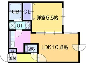 【江別市文京台東町のマンションの間取り】