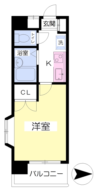 松山市空港通のマンションの間取り