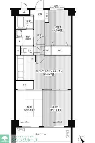 浦安市堀江のマンションの間取り