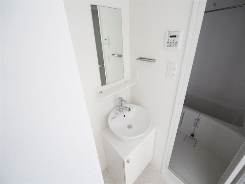 洗面設備　脱衣所　独立洗面台　収納スペース有