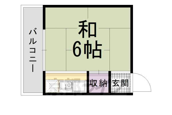 京都市右京区常盤出口町のマンションの間取り