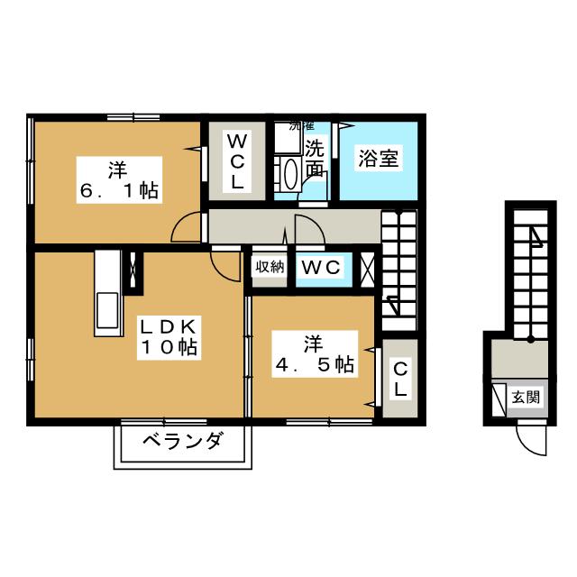 Ｄ－ｒｏｏｍ　Ｋの間取り