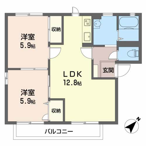 四日市市下さざらい町のアパートの間取り