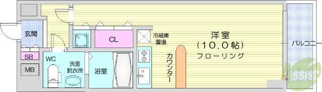 仙台市青葉区本町のマンションの間取り