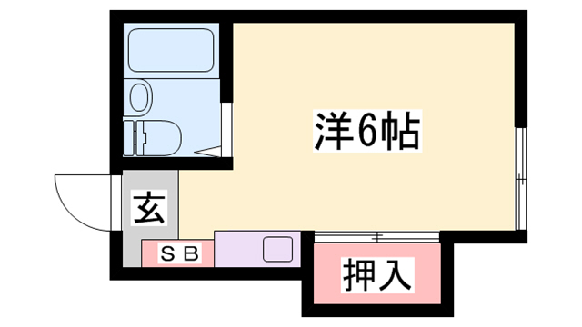 【明石市朝霧町のアパートの間取り】