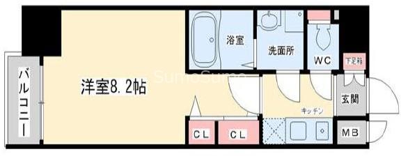 大阪市西区川口のマンションの間取り