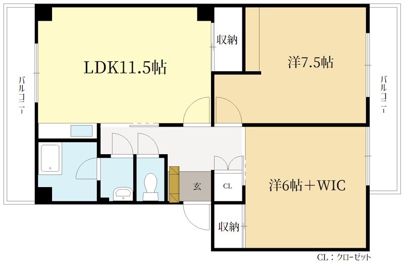 京都市左京区一乗寺梅ノ木町のマンションの間取り