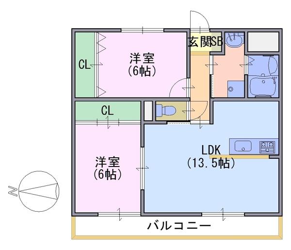 シャルマングレーヌの間取り