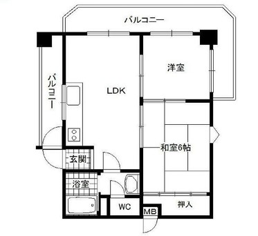 【加古川市加古川町河原のマンションの間取り】