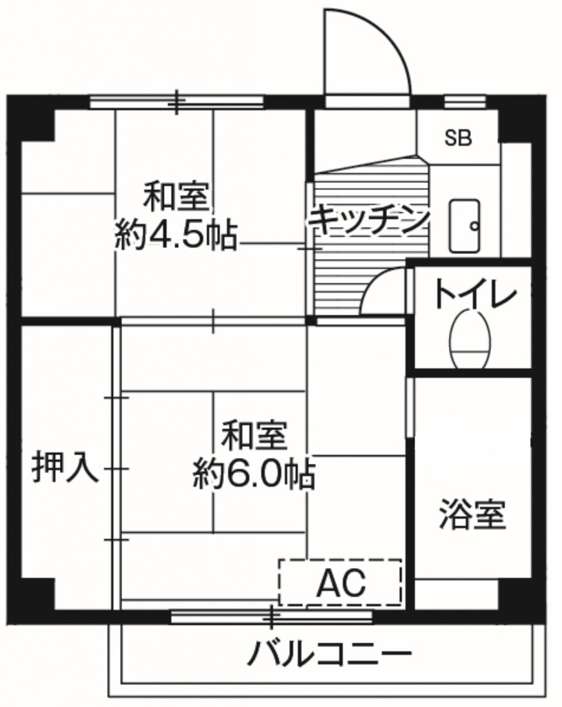 ビレッジハウス上乃木　1号棟の間取り