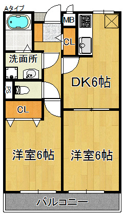 阪南市下出のマンションの間取り