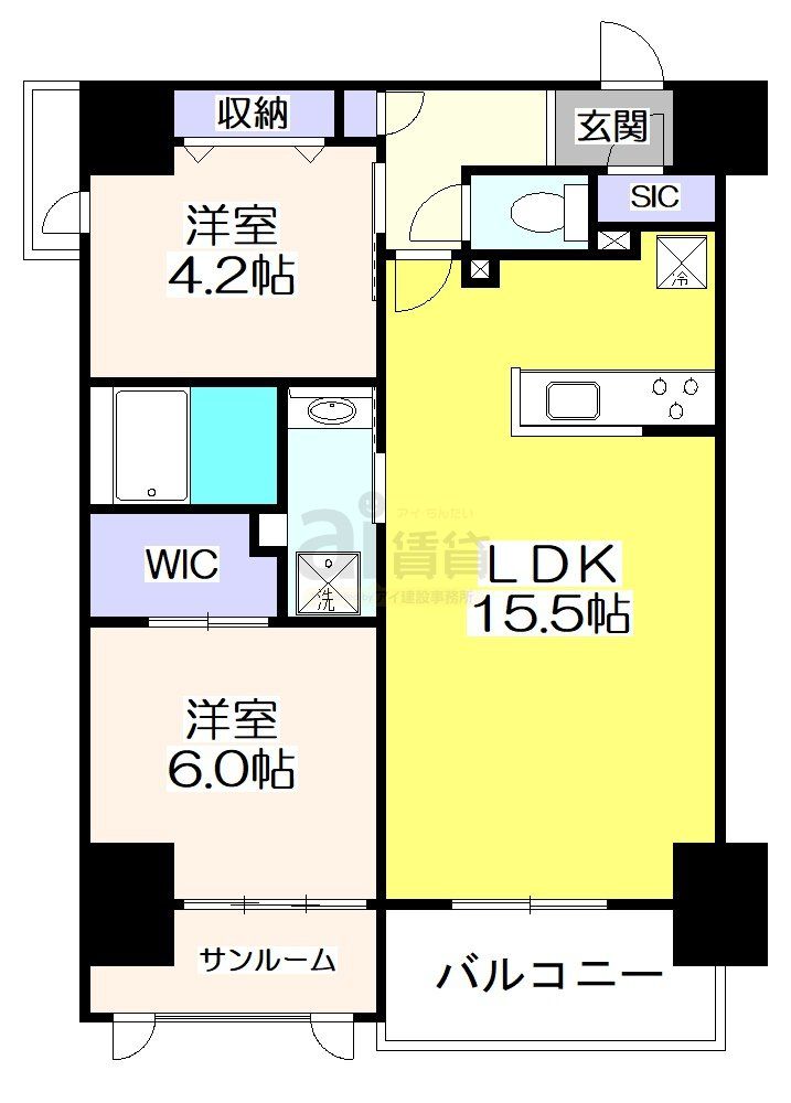 【新座市野火止のマンションの間取り】