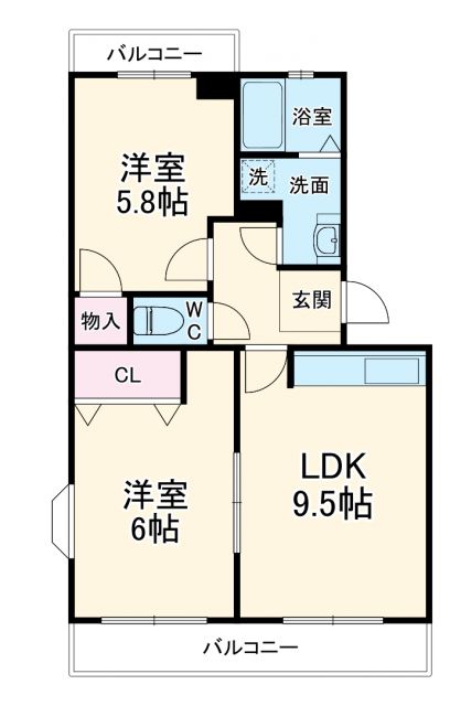 浜松市浜名区於呂のマンションの間取り