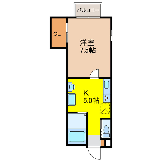 諫早市小野町のアパートの間取り