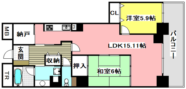 メロード吹田一番館の間取り