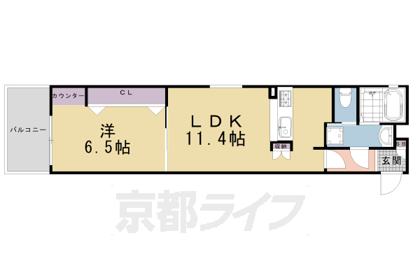 京都市下京区塗師屋町のマンションの間取り