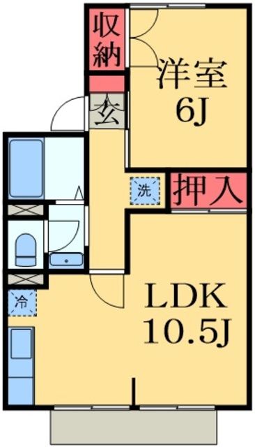 千葉市緑区おゆみ野のアパートの間取り