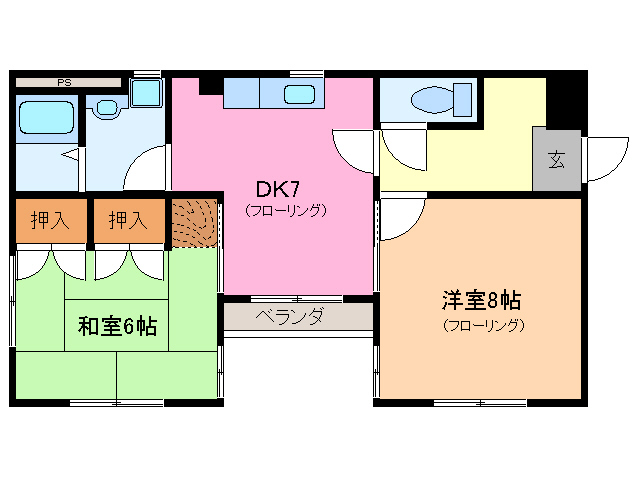 伊勢市中島のアパートの間取り