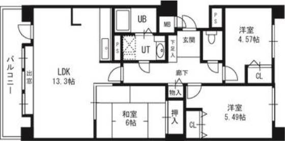 ソレイユ発寒の間取り