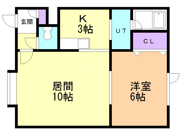 札幌市手稲区富丘五条のアパートの間取り