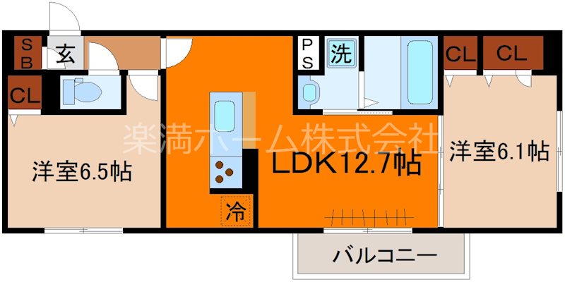 D-ROOM一乗寺の間取り