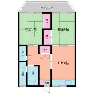 福岡市中央区西中洲のマンションの間取り