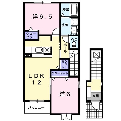 那珂市菅谷のアパートの間取り