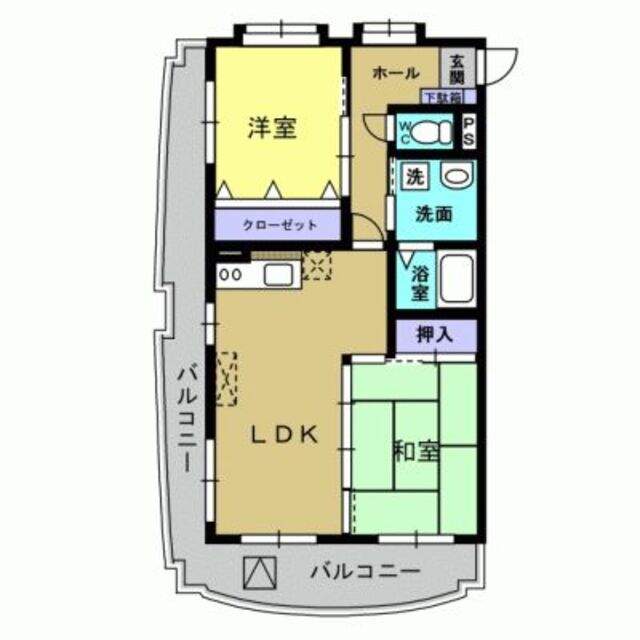 鹿児島市本名町のマンションの間取り