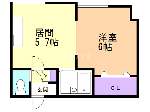 石狩市花川南五条のマンションの間取り