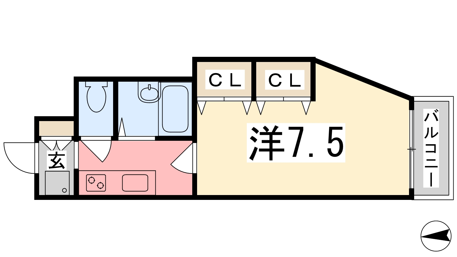 姫路市梅ケ枝町のマンションの間取り