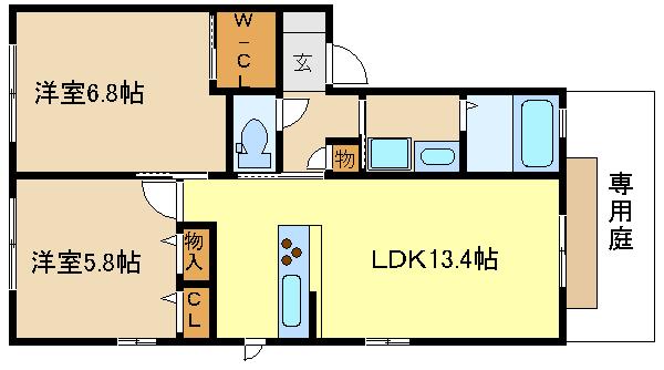 加古川市尾上町池田のアパートの間取り