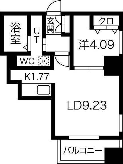 札幌市白石区菊水二条のマンションの間取り