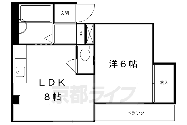 京都市右京区西院南井御料町のマンションの間取り