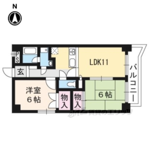 城陽市寺田のマンションの間取り