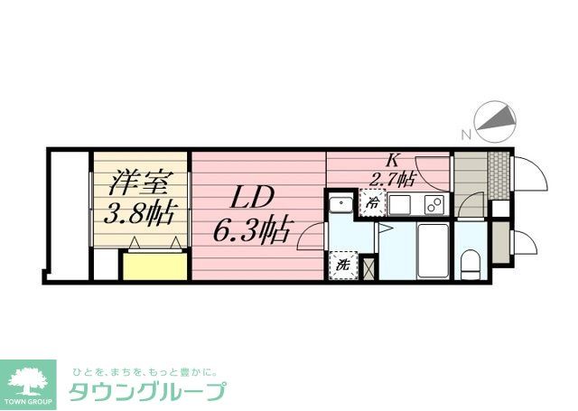 福岡市東区香住ヶ丘のアパートの間取り