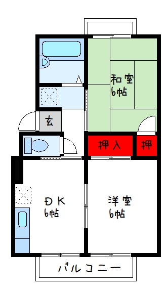 八尾市沼のアパートの間取り