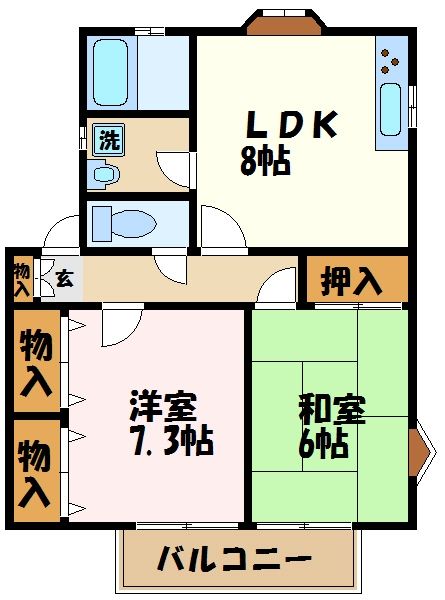 横浜市都筑区南山田のアパートの間取り