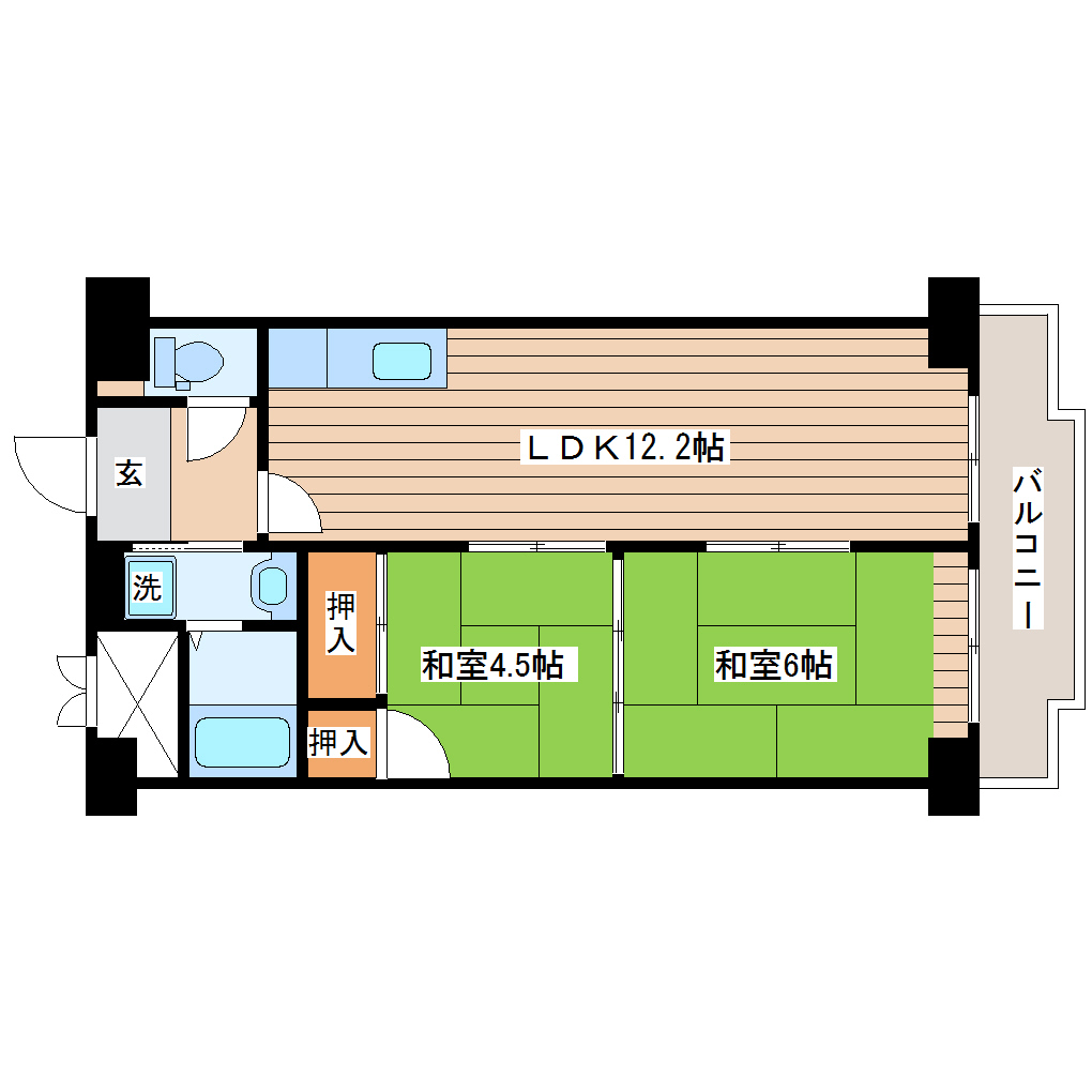 多賀城ロジュマンG棟の間取り