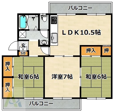 ひよどり台7団地36号棟の間取り写真