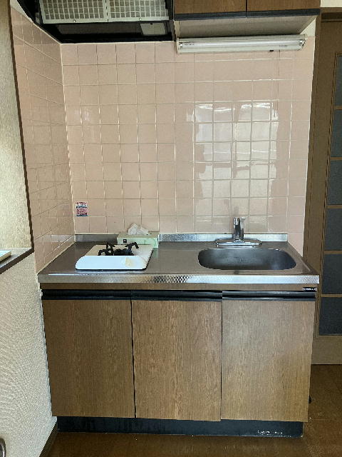 キッチン　1口のガスコンロです！ミニキッチンです♪